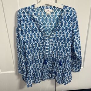 Blue Floral Women's Top